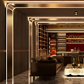 Light Luxury Bar Video Wine Cigar Area 3d model