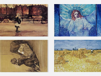 Square Carpet With Wheat Field Patterns Inspired By Van Gogh Art 3d model
