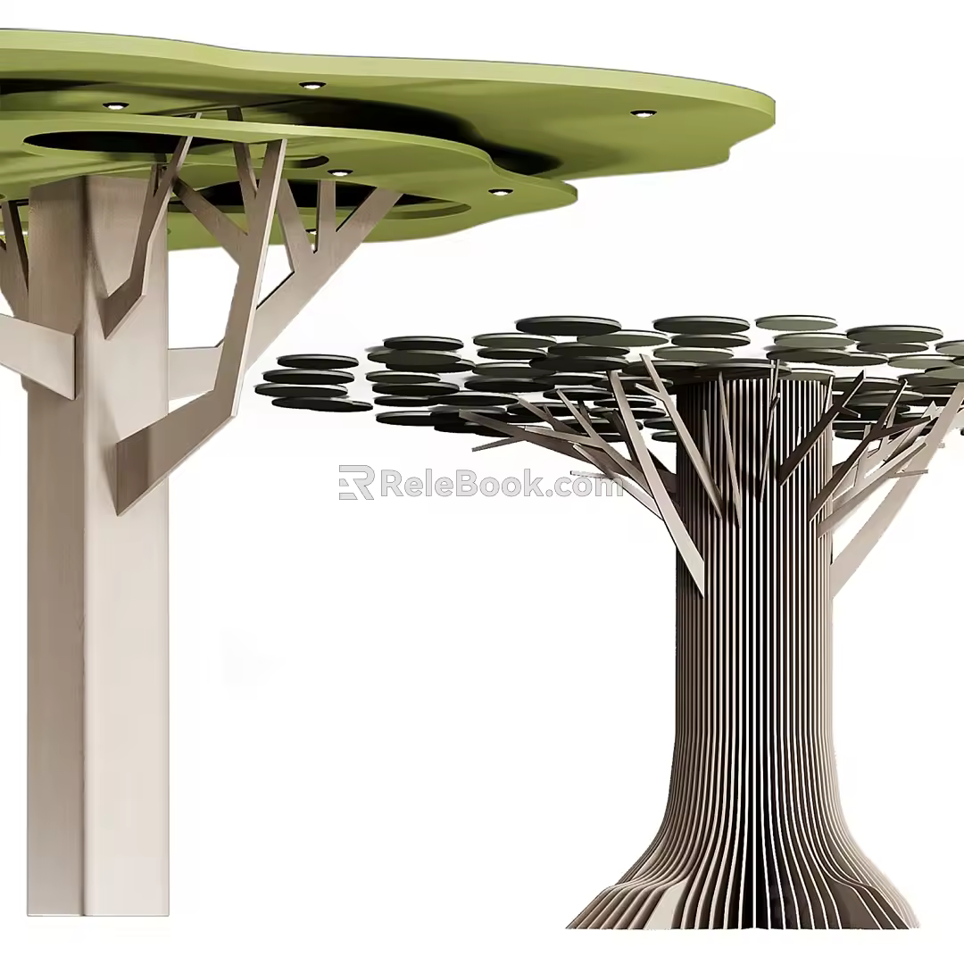 Modern tree-shaped column decorative column modeling column 3d model
