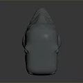 Cute Gray Cartoon Creature Model With Smiling Face And Spiked Back Design