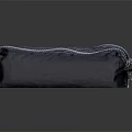 Dark Blue Velvet Pouch with Double Zippers and White Stitching Stylish Travel Organizer