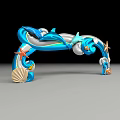 Decorative Archway With Blue Silver Design Dolphins Starfish Seashells And Wave Patterns 3d model