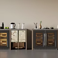 Elegant Modern Kitchen Interior With Stylish Cabinets Wine Storage And Decorative Ornaments