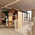 Supermarket Department Store with Product Shelves Shopping Carts and Bright Displays