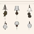 Vintage Decorative Wall Lamps With Multiple Styles And Patterned Glass Shades 3d model