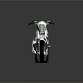 Modern and Stylish White Motorcycle with Green Accents Sporty Design Black Seat and Alloy Rims