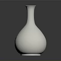 Artistic White Ceramic Vase With Green Floral Carvings Sleek Neck And Rounded Body Sculpture
