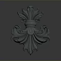 Classical Decorative Architectural Carving With Ornate Scroll Patterns And Symmetrical Design 3d model