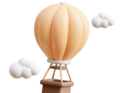 Modern hot air balloon flying machine cartoon hot air balloon 3d model