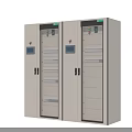 Double White Glass Door Server Cabinet With Internal Shelves And Control Panel