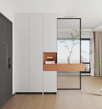 Modern Entrance Cabinet Shoe Cabinet 3d model
