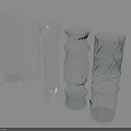 Unique Transparent Glass Vases Featuring Cylindrical Striped Spiral And Stacked Designs