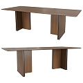 Punt Modern Minimalist Solid Wood Dining Table Workbench Desk 3d model