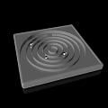 Metallic Gray Square Base Component With Spiral Design And Reflective Surface 3d model