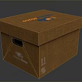 Household Storage Box With Brown Textured Surface And Brand Logo Design