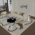 Jane European Sofa Coffee Table Combination 3d model