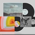 Vintage Decorative Ornament Combination with Vinyl Records and Album Covers for Home Decor