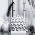 Modern Decorative Ornament Set With Ceramic Vases Rattan Lamp Dried Plants Clock And Wall Art