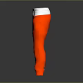 Orange Loose Fit Sweatpants Featuring White Elastic Waistband For Comfortable Daily Wear