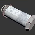 White Cylindrical Structural Component 3D Model With Textured Surface And Connecting Ends