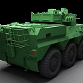 Green Military Armored Vehicle With Cannon Turret And Heavy Duty Wheels Design