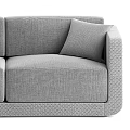 Modern Gray Fabric Sofa With Comfortable Cushions And Armrest Design 3d model