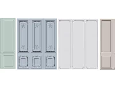 Various Colored Wall Panels With Classic And Modern Designs For Home Interior 3d model