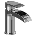 Modern Chrome Bathroom Faucet With Single Handle Sleek Design And Curved Spout
