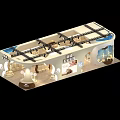 Modern Tobacco And Alcohol Store Design With Curved Exterior Display Shelves And Lighting