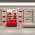 Chao Yiku Home Bedding Store Interior with Shelves Displaying Bedding Pillows and Bed Products
