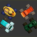 Colorful Toy Monster Trucks With Animal Shapes Including Duck And Fish For Kids