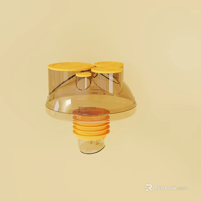 Functional Transparent Bathroom Accessories With Dual Yellow Lids And Dispenser Design 3d model 