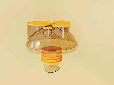 Functional Transparent Bathroom Accessories With Dual Yellow Lids And Dispenser Design 3d model