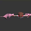 Anime Girl Themed Pink Household Accessories With Axe And Wrist Guards Set