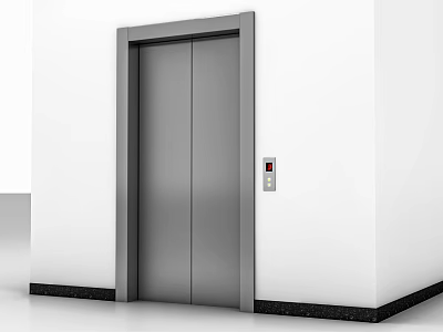 Modern Elevator Door Design With Metal Surface Control Panel And White Wall Mounting 3d model