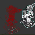 modern microscope 3d model