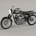 Black Vintage Scrambler Motorcycle With Classic Design Leather Seat And Chrome Accents