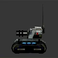 Futuristic Sci Fi Tank With Dual Cannons Blue Lights And Antenna Design