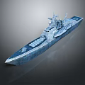 Advanced Warship Water Vehicle Featuring Modern Radar System And Metal Deck Structure