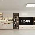 Modern Living And Dining Room Interior With White Cabinets Orange Chairs And Pendant Lights