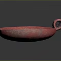 Pink Decorative Ceramic Bowl With Intricate Patterns And Curved Handle Design