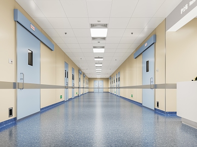 Hospital Clean Corridor 3d model