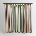 Elegant Beige And White Curtains With Sheer Fabric And Lace Details For Home Interior