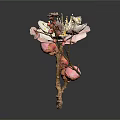 Plum Blossom Plant With White Flowers Pink Buds And Branches