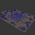 Chessboard Game Scene With Placed Chess Pieces And Decorative Stones On Textured Surface