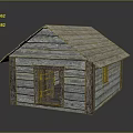 Rustic Wooden Cabin Architecture With Sloped Roof Wooden Planks Door And Window