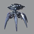 Smart Machine With Mechanical Spider Design And Multiple Metallic Legs 3d model