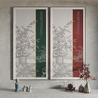 New Chinese Decorative Painting Hanging Painting 3d model