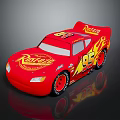 Red Race Car With Rust-eze Logo Number 95 And Flame Design 3d model