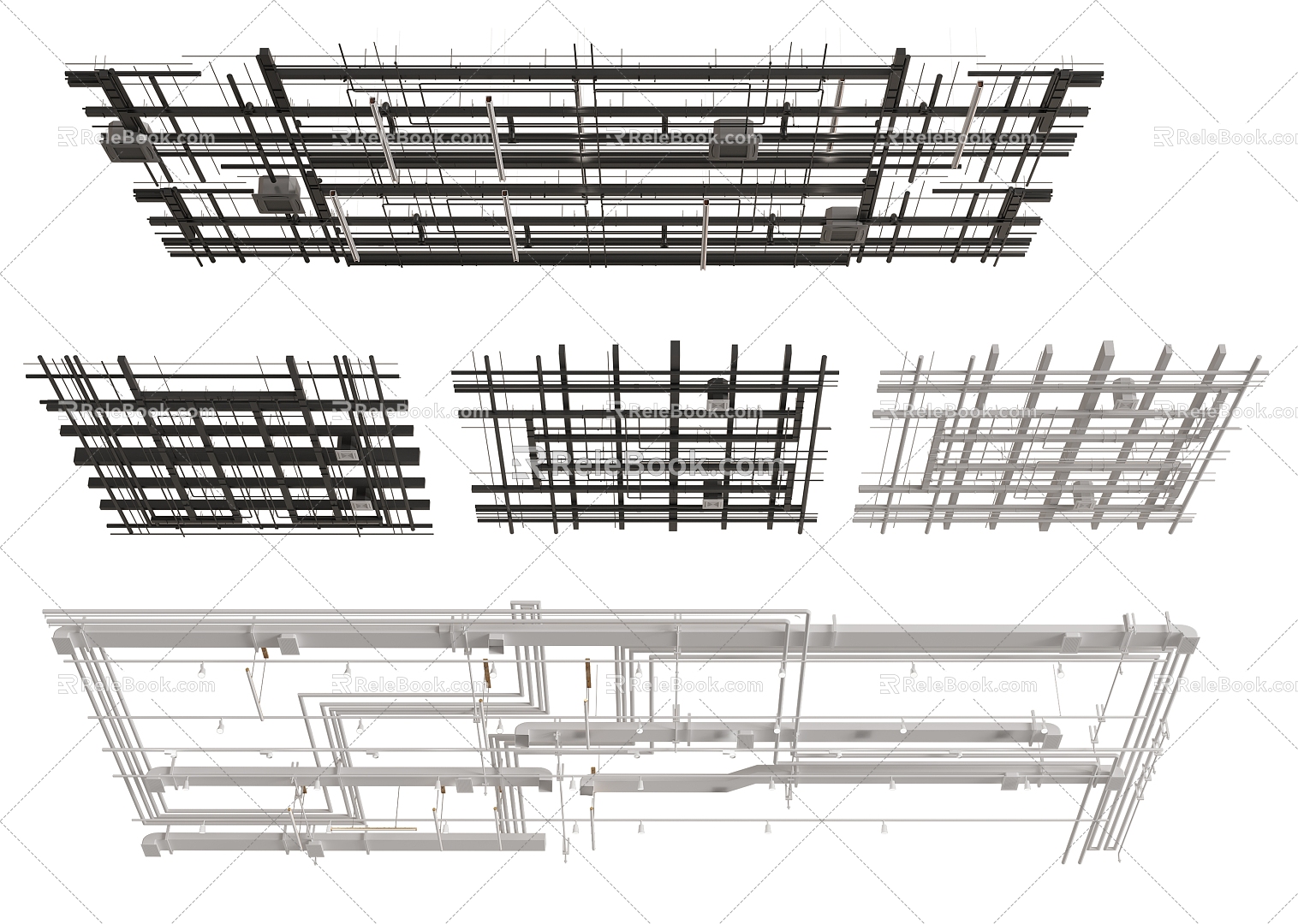 Industrial wind pipe ceiling pipe ceiling 3d model